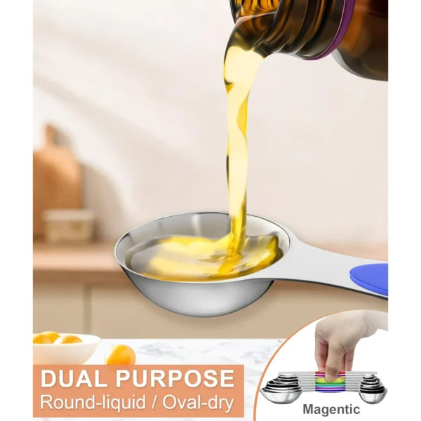 13PCS Measuring Cups and Magnetic Measuring Spoons Set with Leveler - Image 3