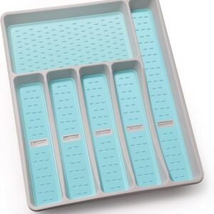 Silverware Organizer with Icons, Plastic Cutlery Tray for Drawer