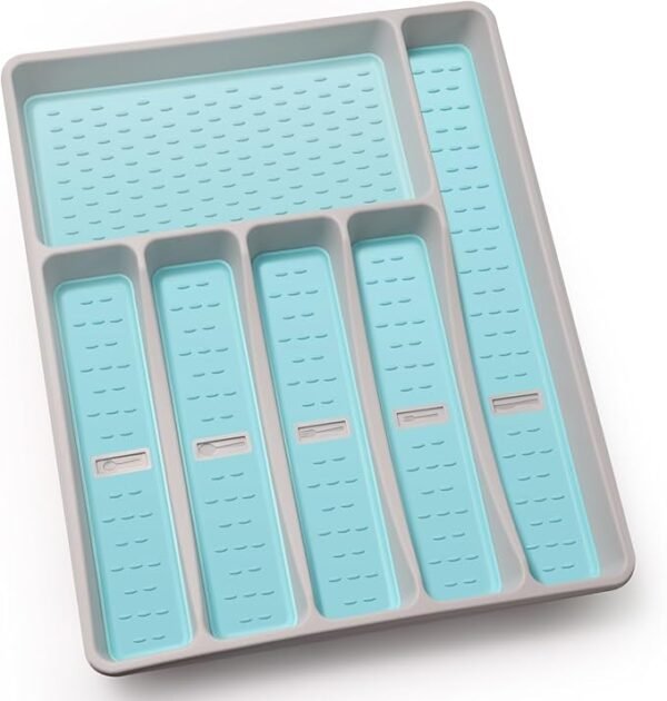 Silverware Organizer with Icons, Plastic Cutlery Tray for Drawer