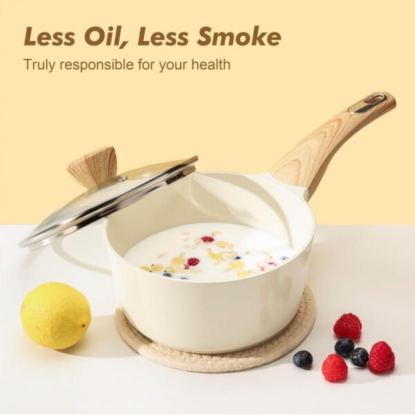 Ceramic Cookware Set, 14-Piece Non-Stick Pots and Pans - Image 3