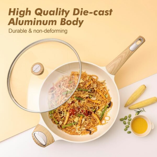 Ceramic Cookware Set, 14-Piece Non-Stick Pots and Pans - Image 4