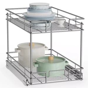 Pull Out Cabinet Organizer and Storage, 2-Tier Shelf