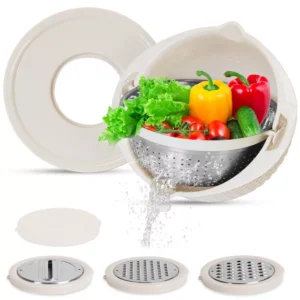 Multifunctional Stainless Steel Mixing Bowl Set with Lid