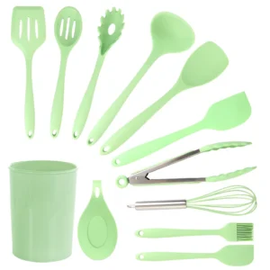 Mint Green Silicone Cooking Utensils, Set of 12