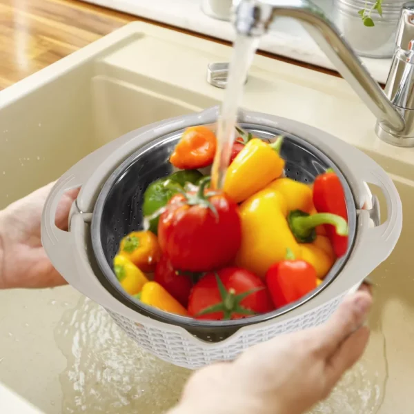 Multifunctional Stainless Steel Mixing Bowl Set with Lid - Image 3